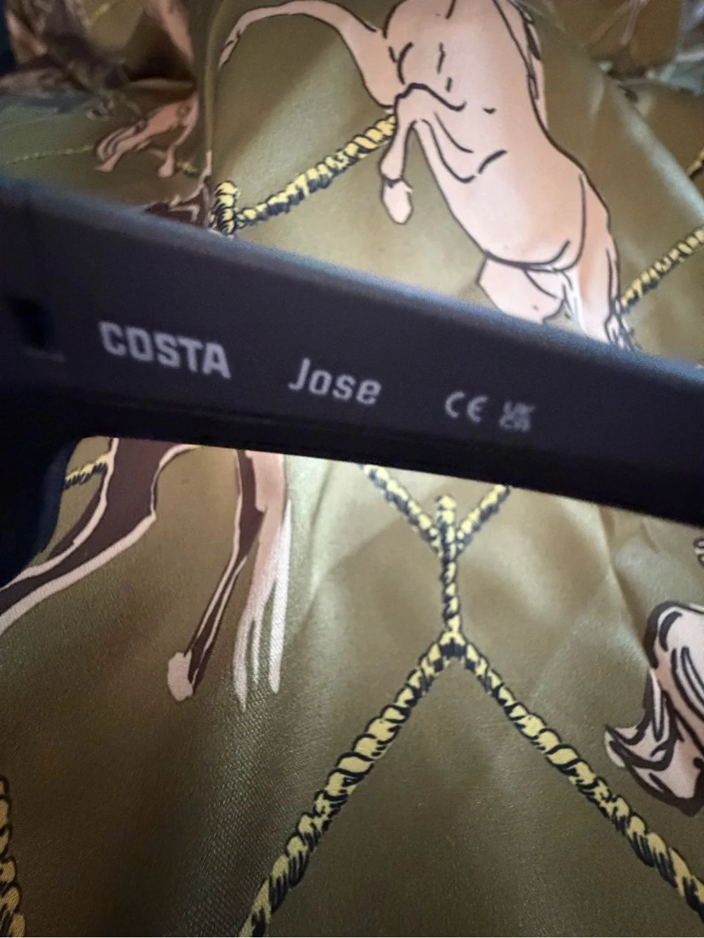 Costa Jose Sunglasses - Black Frame with Blue Lenses